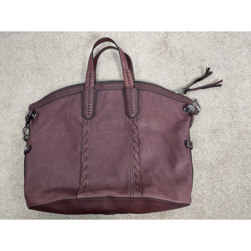 orYANY Cassie Burgundy Pebbled Leather Convertible Tote Satchel Shoulder Bag